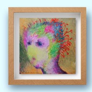 Avariant - 8&quot;x 8&quot; original art print of an original weird painting, This surreal, sci fi art print makes for a bizarre strange gift