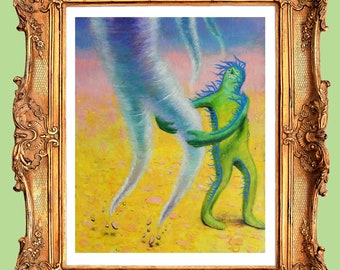 Funntwis - Surreal Tornado Man Art Print