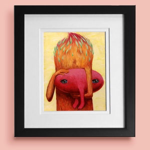 Optopic- funny weird art print of an original weird painting, This trippy, sci fi art print makes for a surreal strange gift