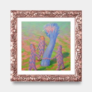 Ziligaz-Weird art print of an original weird painting. This surreal print, sci-fi image of alien creatures will satisfy your odd taste.