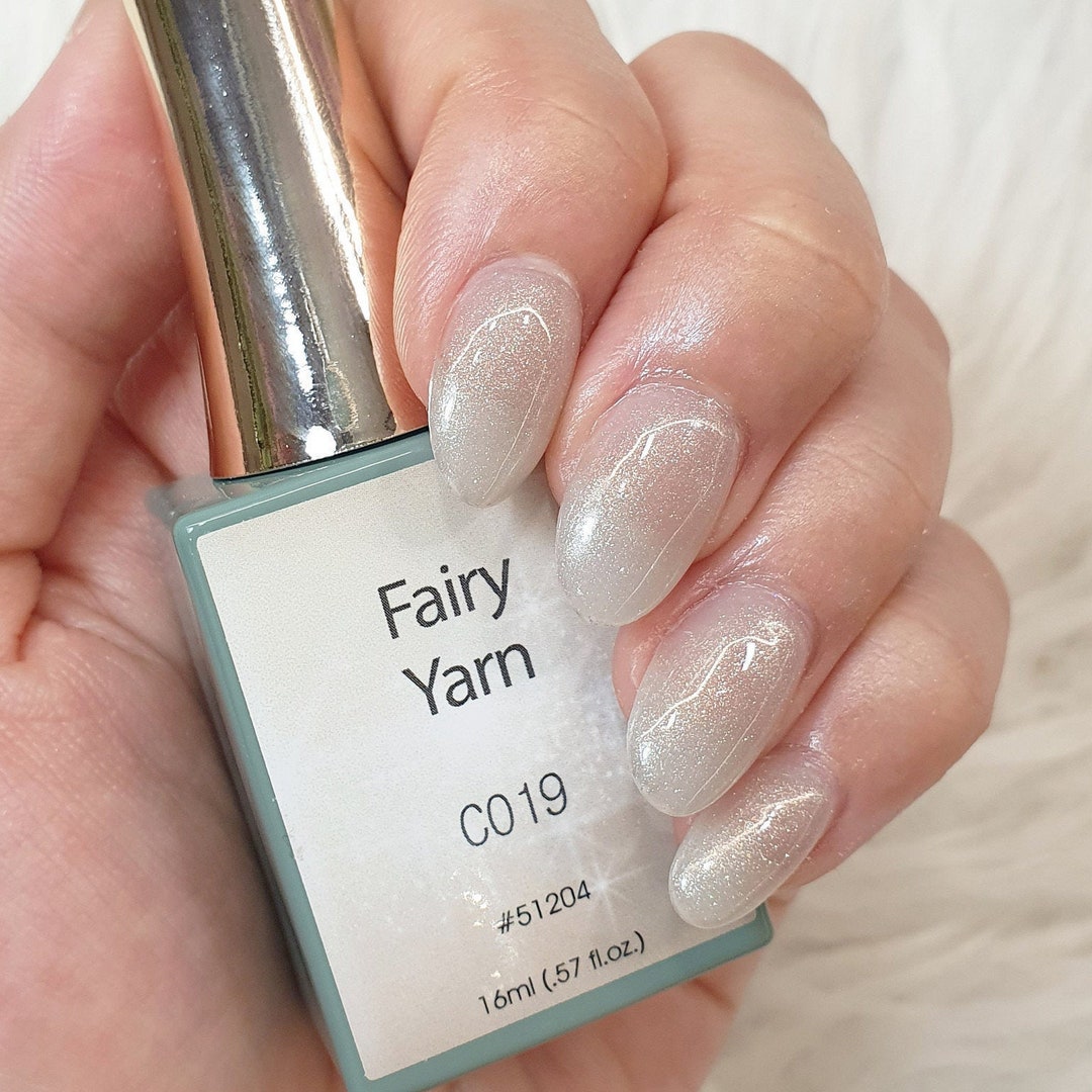 Milky White Gel Nail Polish: Silver Shimmer, UV LED Soak Off - Etsy