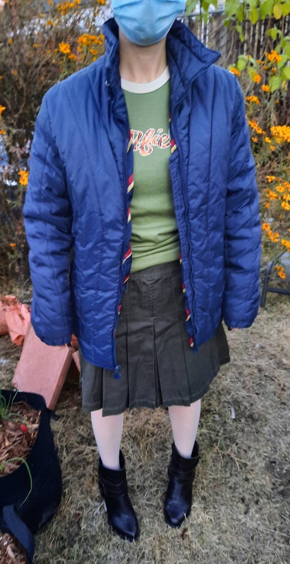 70's Ski Parka Jacket, White Stag Parka, Navy Blue