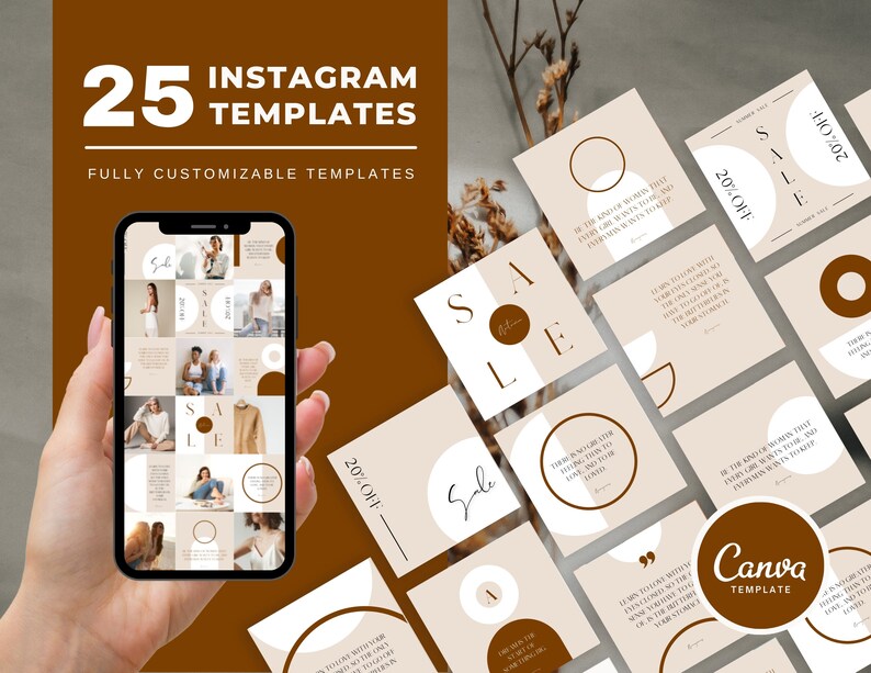 Geo Metric Instagram Post Template 25 Posts Fully Etsy