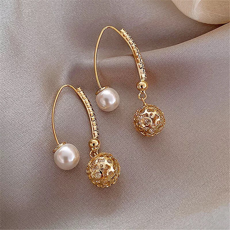 14K Gold-plated White Pink Austrian Pearl Earrings for Girls, Screw Safety  Back Baby Earrings, Toddler Stud Earrings, Little Girl Jewelry 