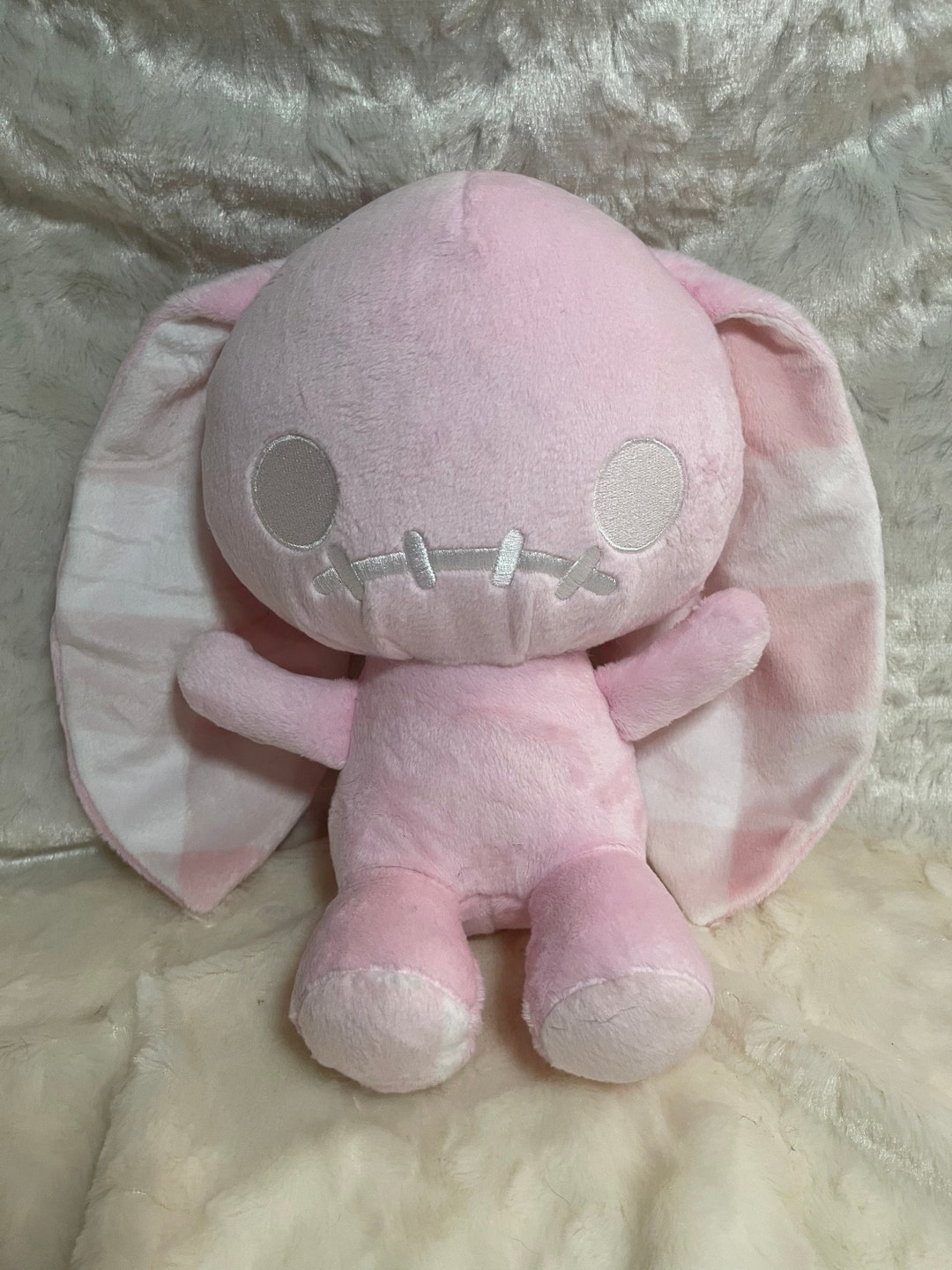 Pink Checker Zombunny Plush Etsy
