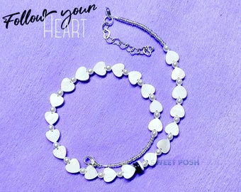 Heart Shell with Pearl Beads Necklace