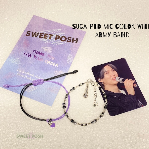 New!!! BTS SUGA Inspired Mic Bracelets (PTD Version) Bts Inspired Bracelet with Mic Charm, Kpop inspired bracelet, Friendship