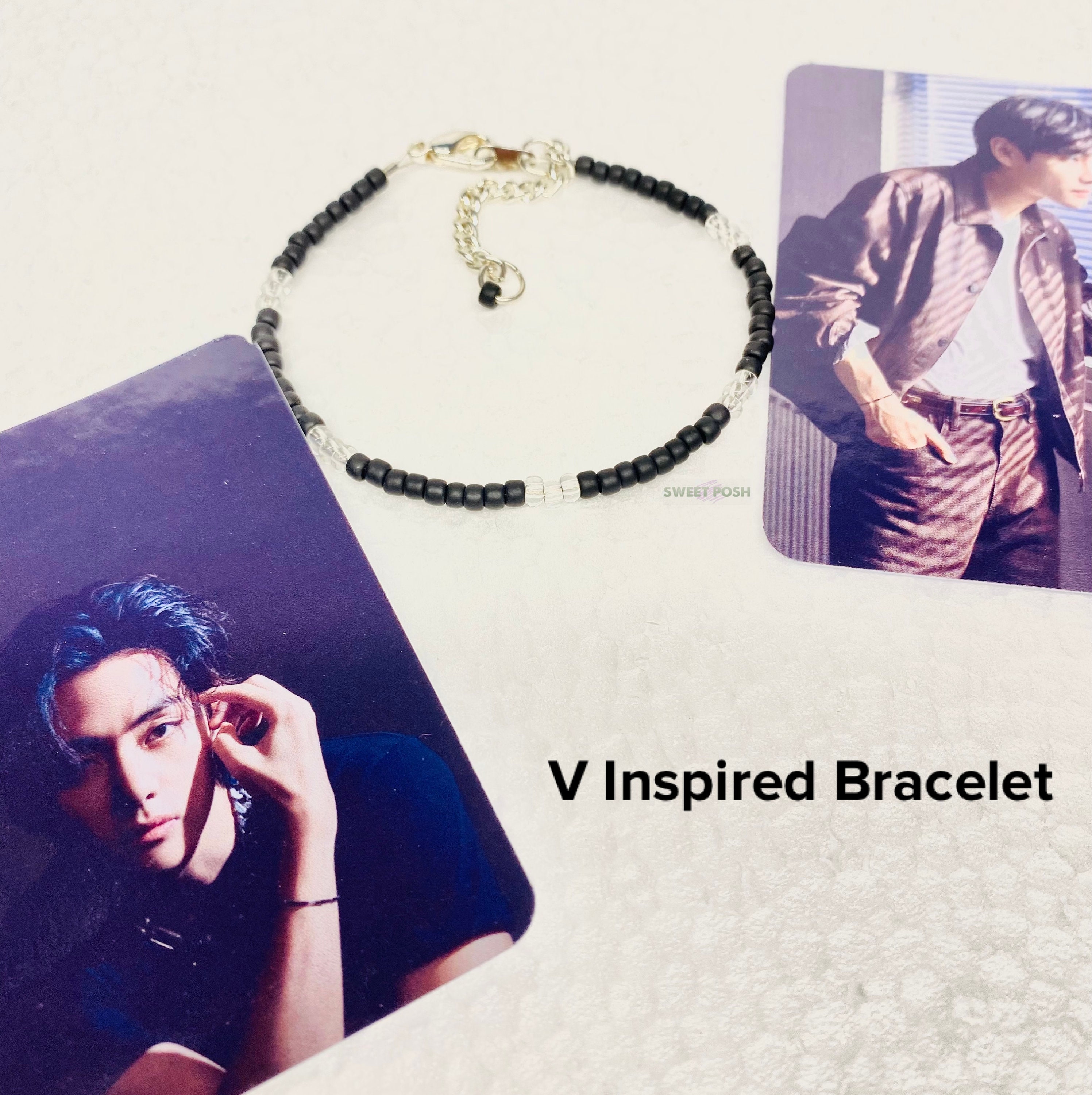 V Inspired Green Thread Bracelet BTS Taehyung Bracelet 