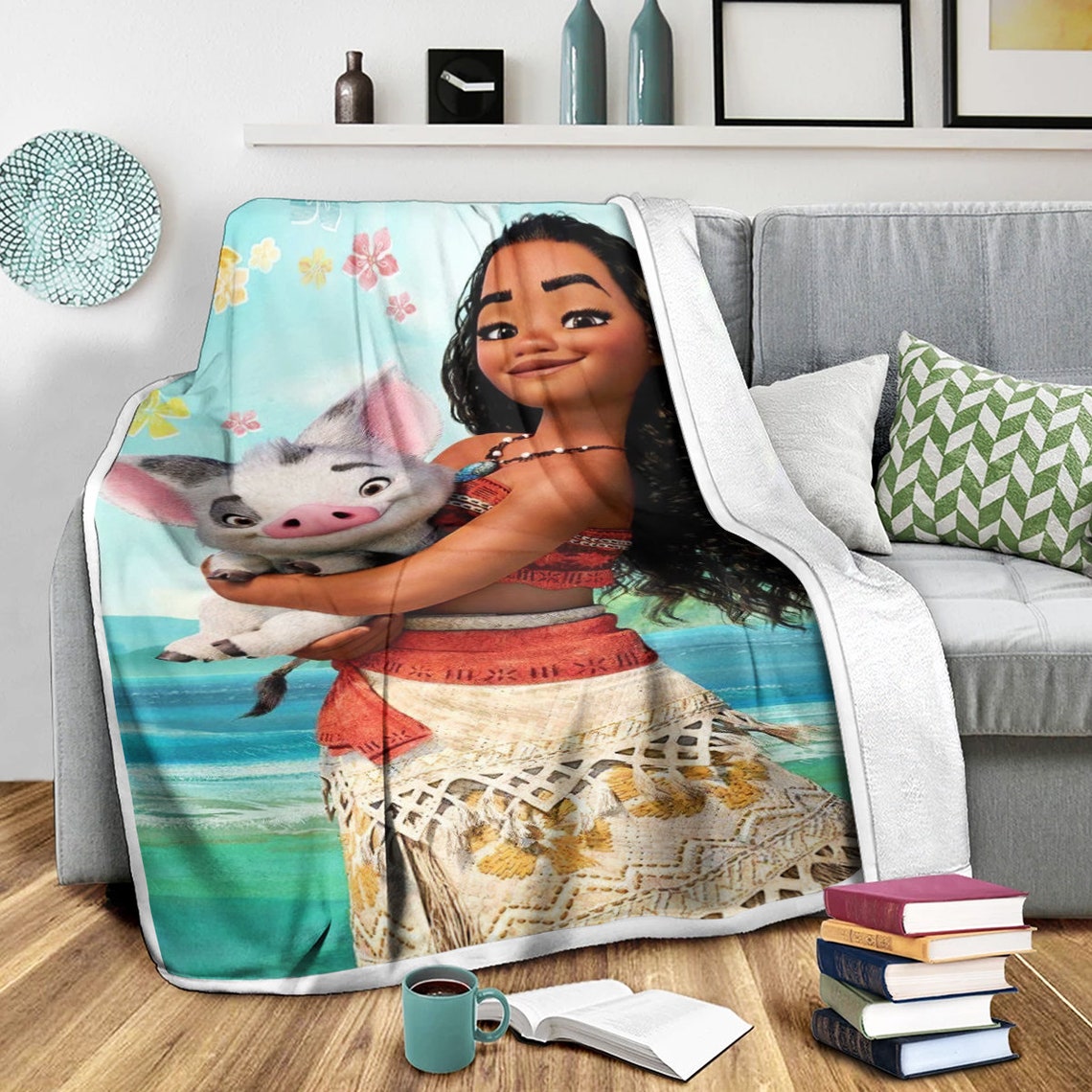 Moana And Pua Blanket Moana Blanket Pua Blanket Funny Etsy