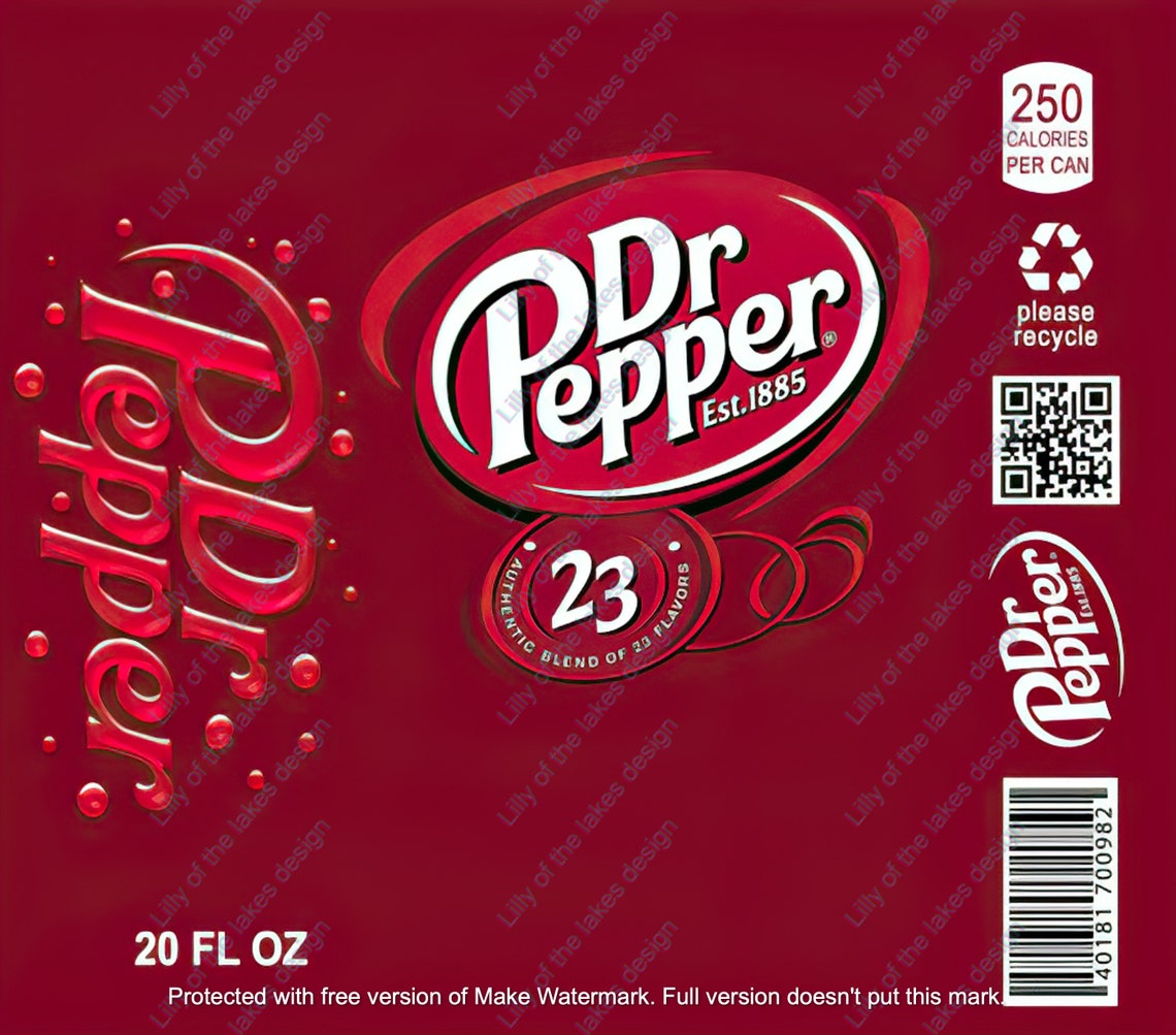 Dr.pepper Sublimation Tumbler Wrap Etsy