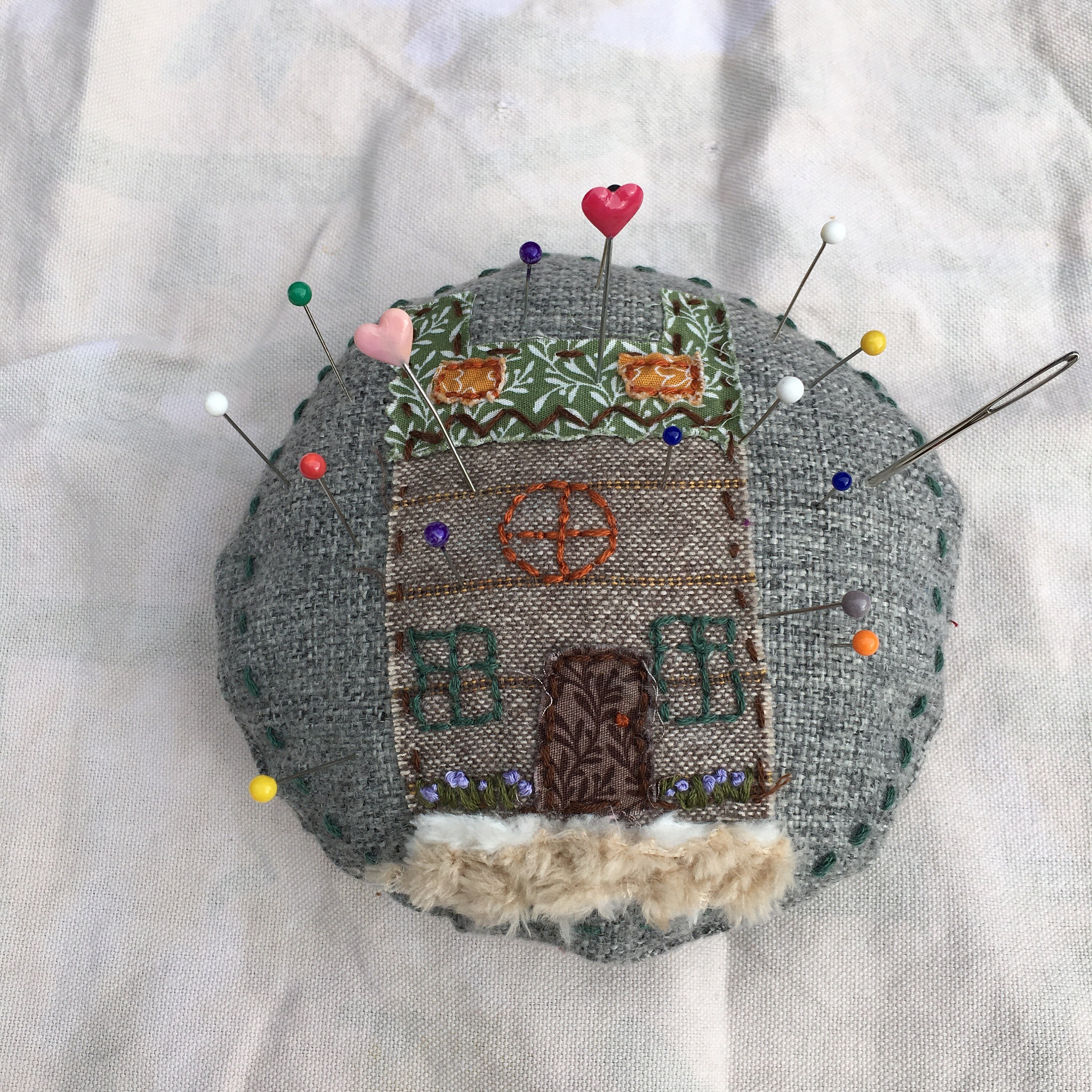 Large pin cushion approx 5 inches handmade textile art Etsy