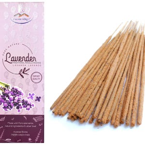 Bastoncini di incenso alla lavanda / Incenso Masala tradizionale arrotolato a mano / Meditazione, aromaterapia, antistress / 50 grammi