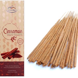 Cinnamon Incense Sticks | Traditional Hand-rolled Masala Incense | Meditation, Aromatherapy, Stress-relief | 50 grams