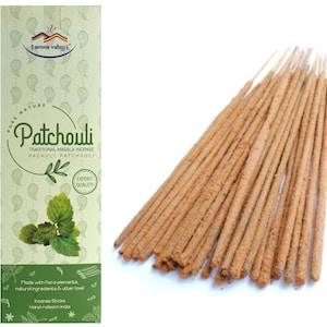 Bastoncini di incenso al patchouli / Incenso Masala tradizionale arrotolato a mano / Meditazione, aromaterapia, antistress / 50 grammi