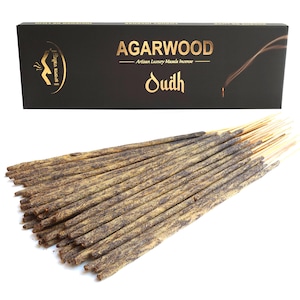 Oud Incense Sticks Hand-rolled | Agarwood Incense Sticks | Natural Traditional Hand-rolled | Extra-thick 18+ sticks | 50 grams