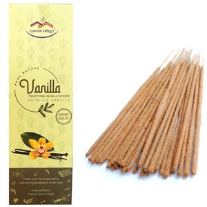 Bastoncini di incenso alla vaniglia / Incenso Masala tradizionale arrotolato a mano / Meditazione, aromaterapia, antistress / 50 grammi