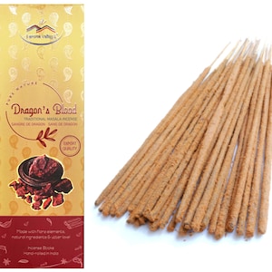 Dragon&#39;s Blood Incense Sticks | Traditional Hand-rolled Masala Incense | Meditation, Aromatherapy, Stress-relief | 50 grams