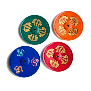 Wood Incense Holder Dorje (Vajra Design) | Handmade Hand-painted Tibetan Incense Holder | Holds 4 Regular and 1 Tibetan Incense Sticks