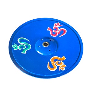Om Incense Holder | Tibetan Incense Burner | Wood Ash Catcher | Holds 4 Regular and 1 Tibetan Incense Sticks