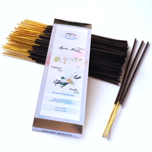 Tuberose & Vanilla Blend Incense Sticks | Artisan Blend Hand-dipped Incense | Relaxation, Room Freshener | 75 grams