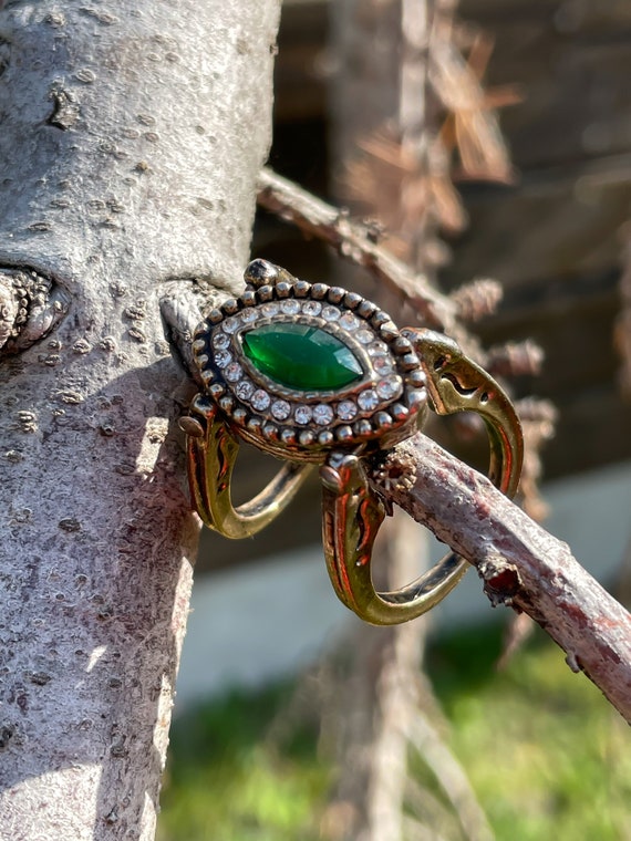 Reversible Double Sided Emerald Ruby Stone Vintag… - image 7