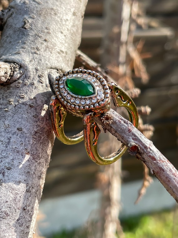 Reversible Double Sided Emerald Ruby Stone Vintag… - image 6