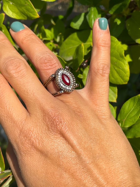 Reversible Double Sided Emerald Ruby Stone Vintag… - image 9