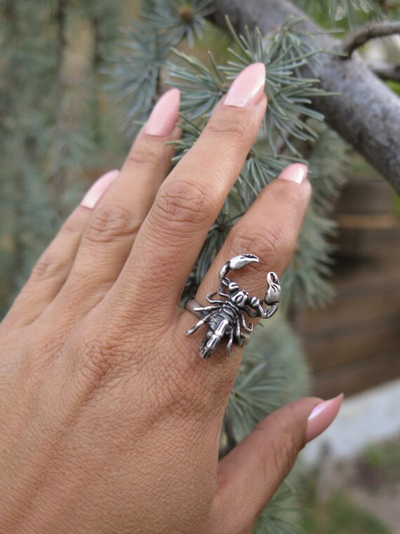 Vintage Sterling Silver Scorpion Ring animal Figure Jewelry zodiac