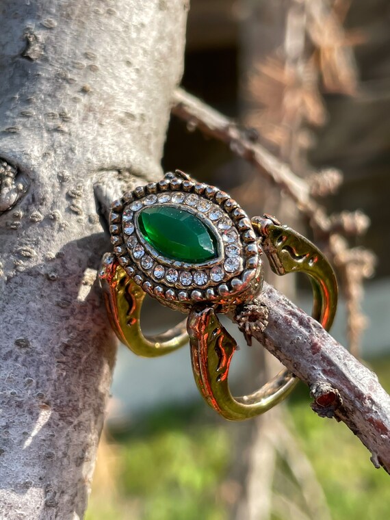 Reversible Double Sided Emerald Ruby Stone Vintag… - image 3