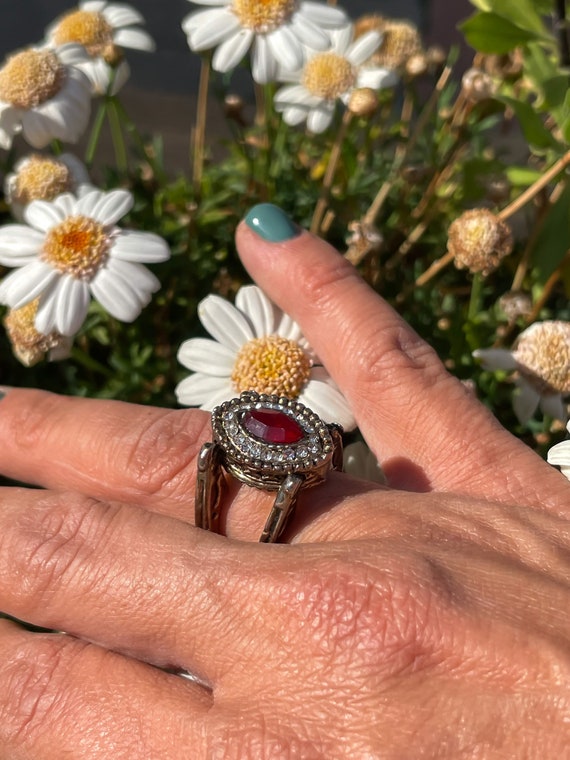 Reversible Double Sided Emerald Ruby Stone Vintag… - image 10