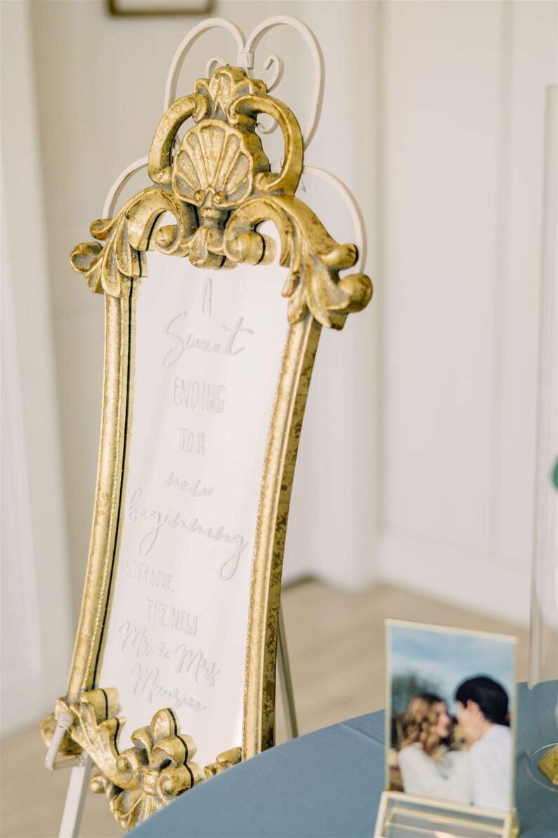 DALLAS TX Rental Only Gold Mirror Wedding Set Rental Board Custom