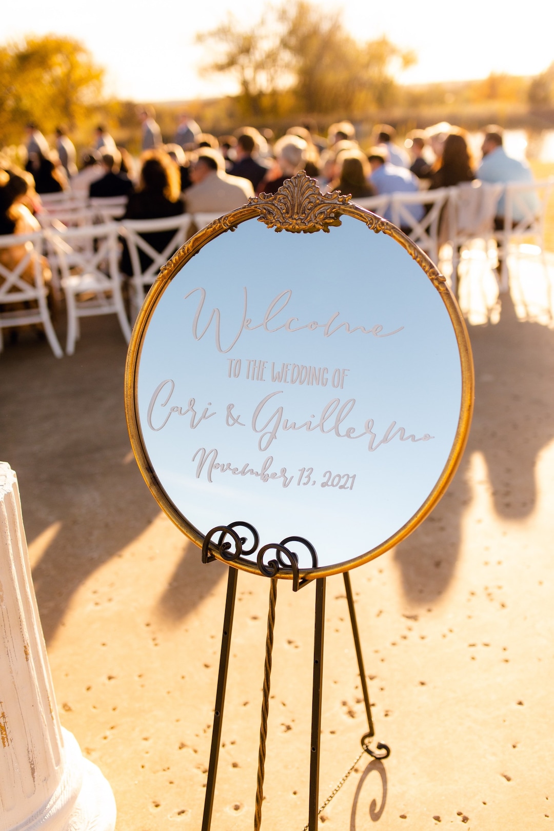 DALLAS TX Rental Only Gold Mirror Wedding Set Rental Board Custom
