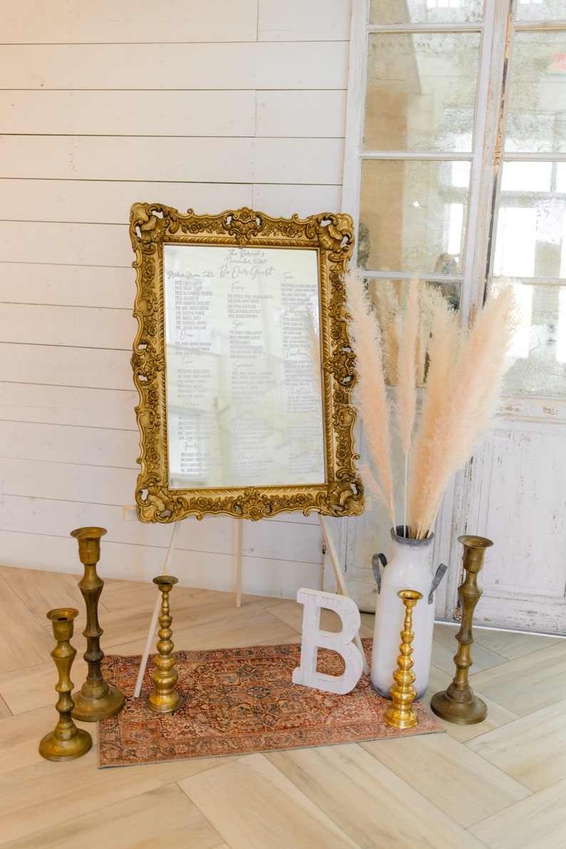DALLAS TX Rental Only Gold Mirror Wedding Set Rental Board Custom