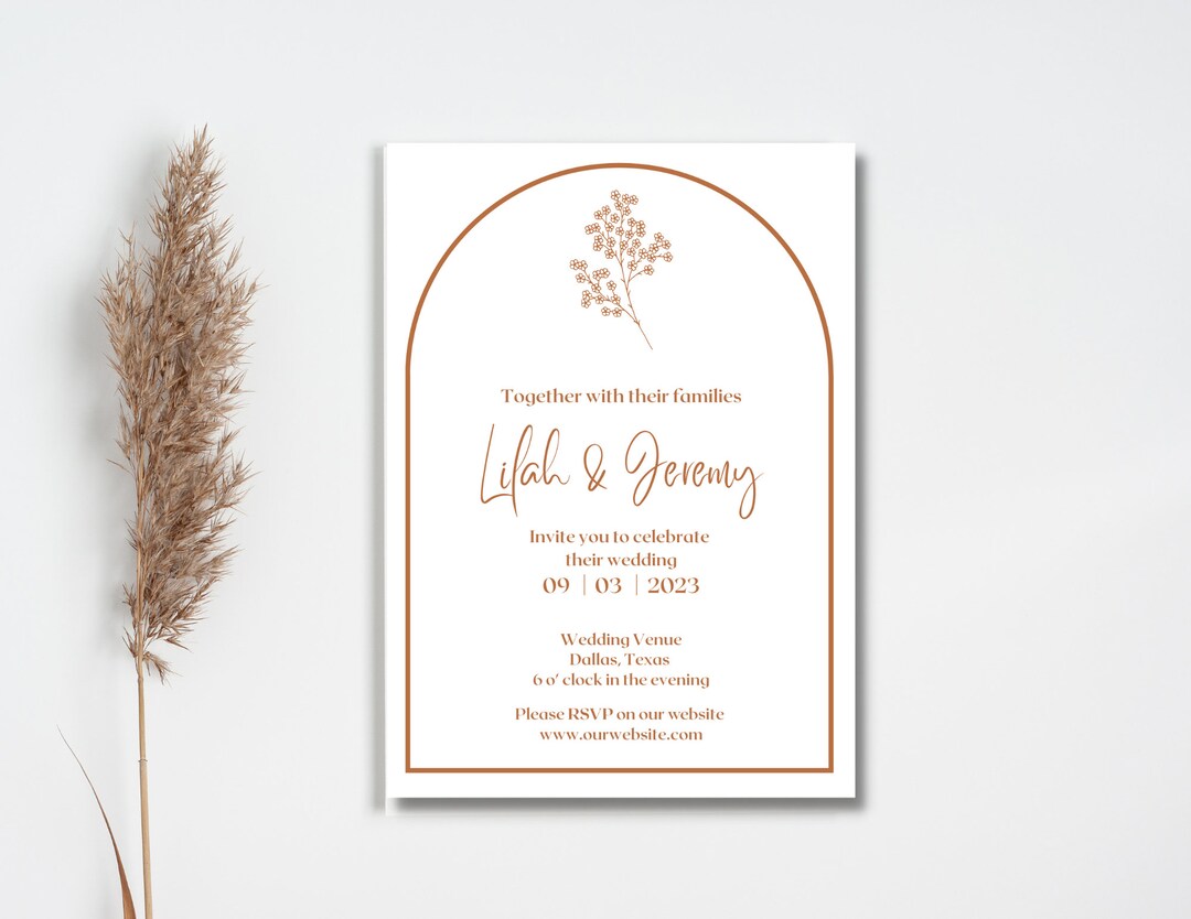 Boho Wedding Invite, Digital Boho Wedding Invite, Printable Boho ...