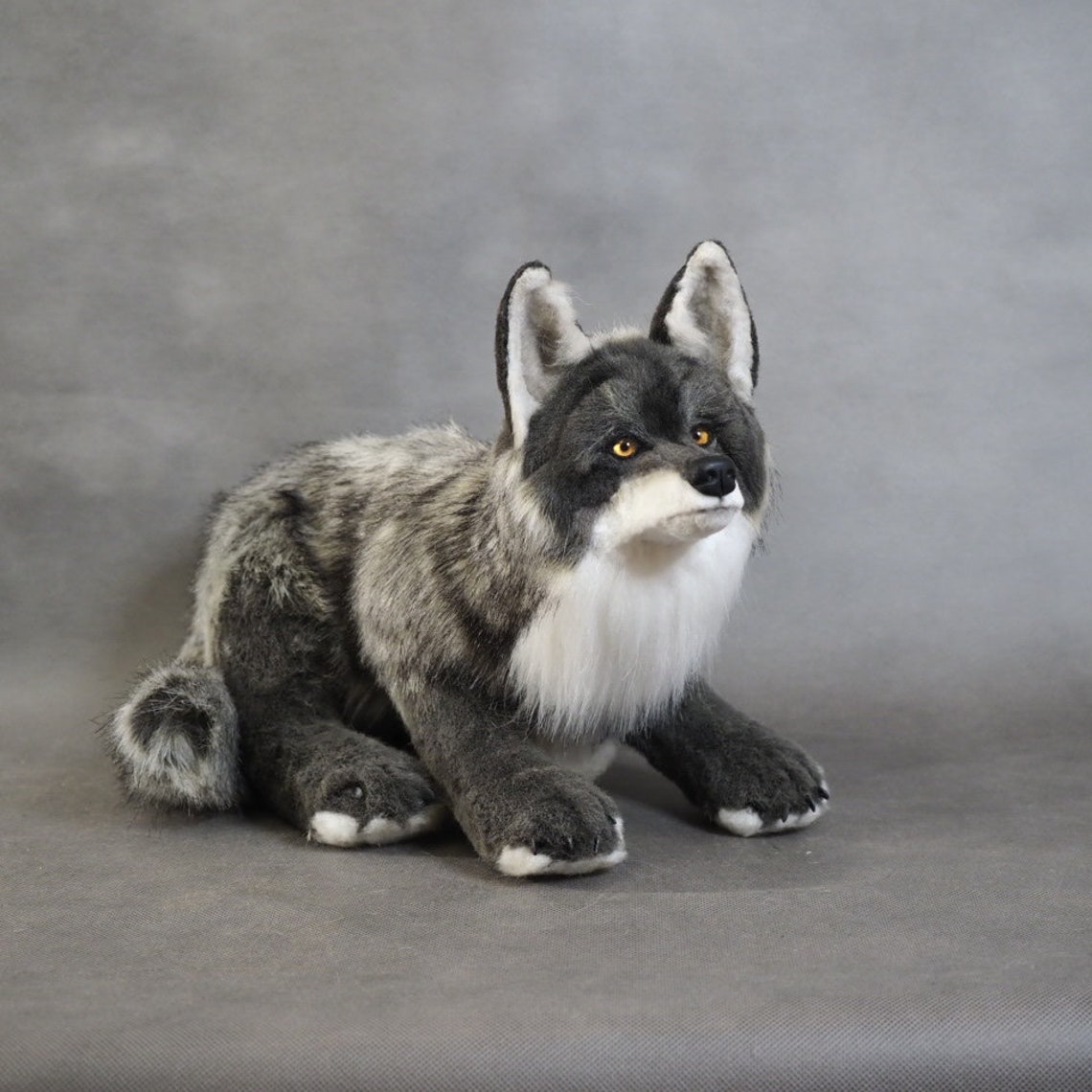 Wolf plush realistic/ wolf art doll/ grey wolf toy/ | Etsy