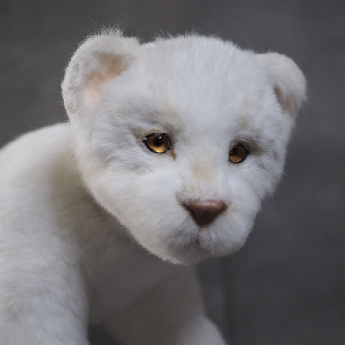 Realistic lion toy/ stuffed lion/ plush lion/ white lion/ Etsy