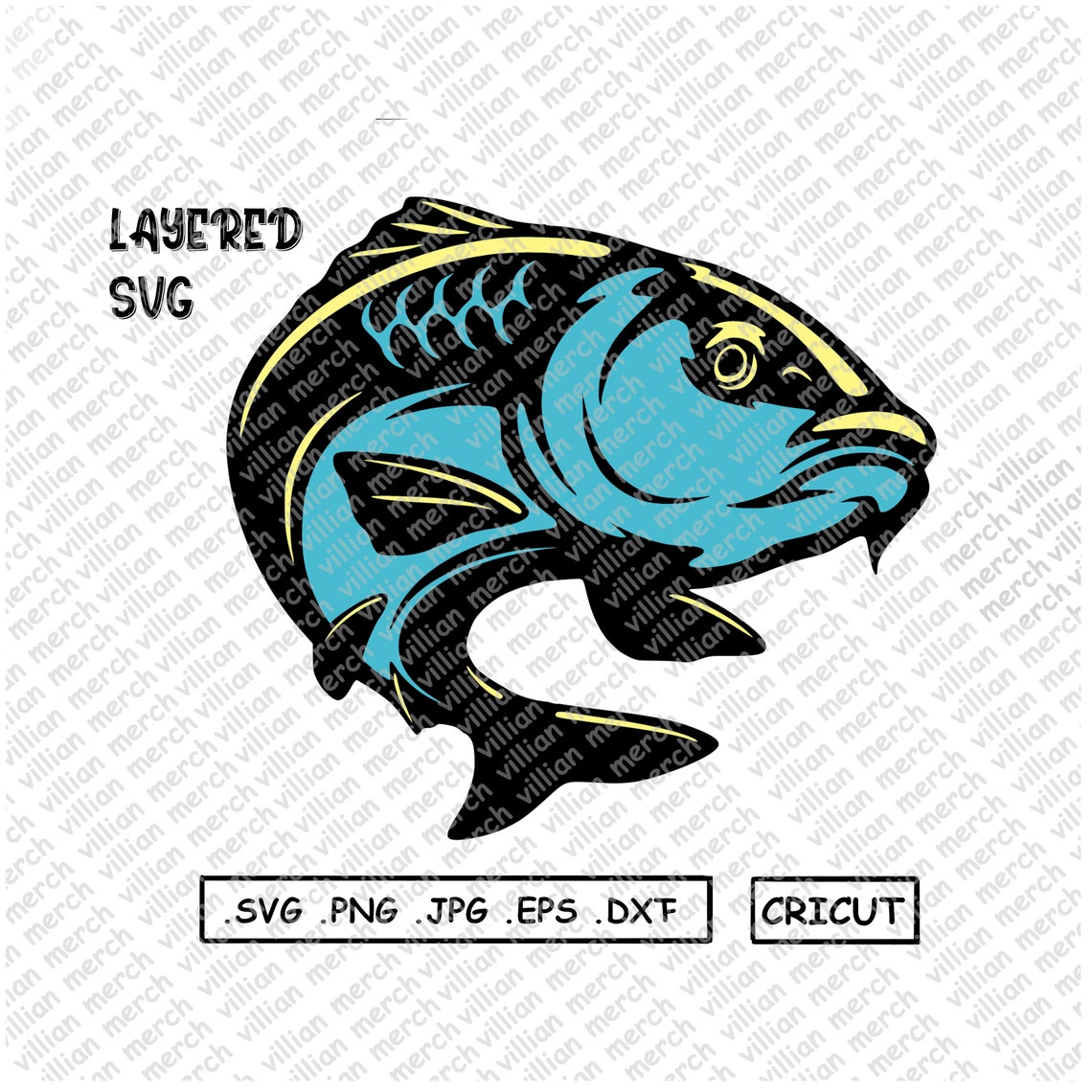Download Layered fish svg cricut hunting clipart vector cut cutting | Etsy