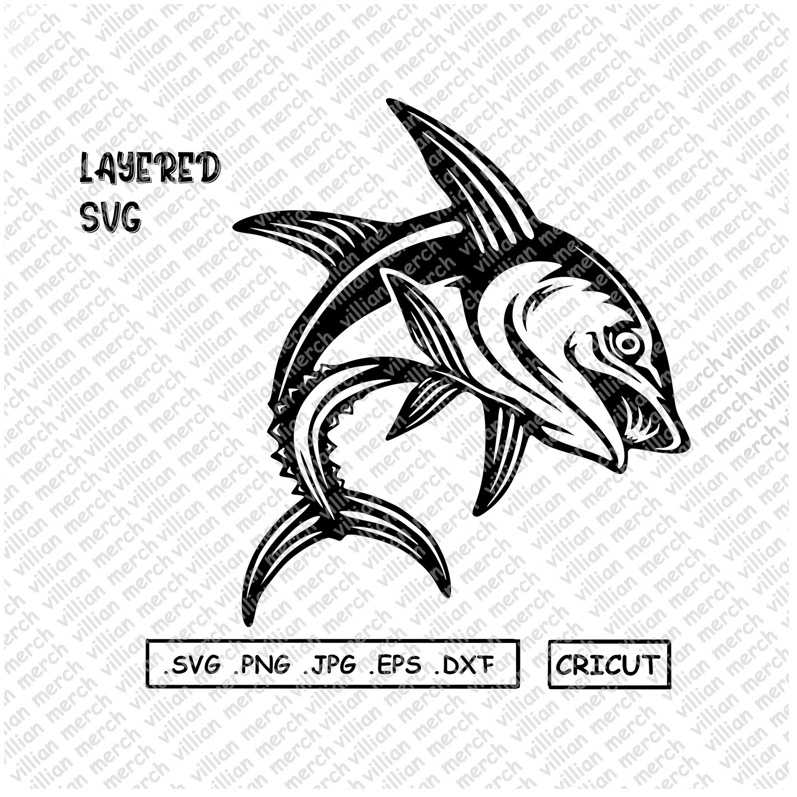 Download Layered fish svg cricut hunting clipart vector cut cutting | Etsy