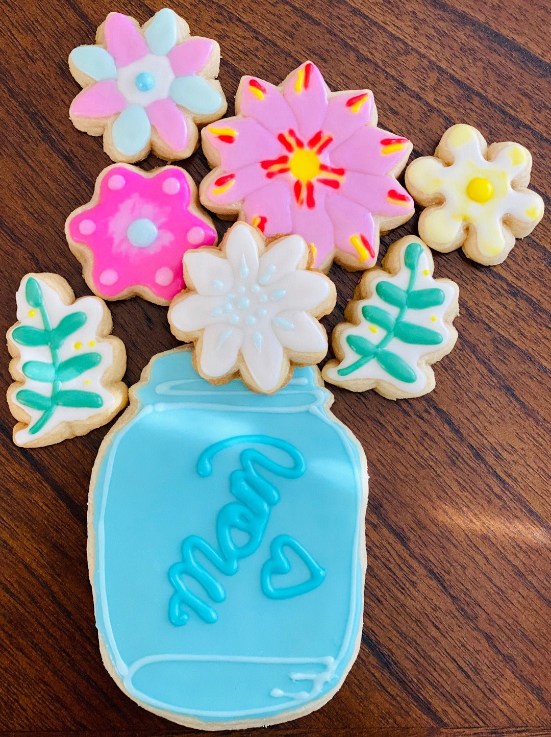 Vegan Sugar Cookie Flower Bouquet for Any Occasion Thank You Etsy