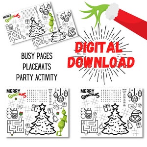 Merry Grinchmas Printable Grinch themed Christmas Busy Pages image 1