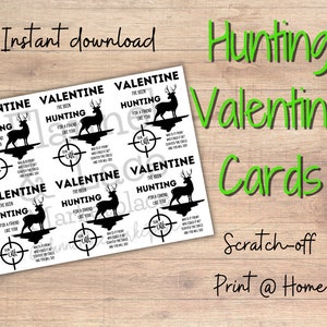 Valentines Day Printable, Hunting Valentine Cards, Scratch off Sticker ...