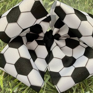 Soccer Themed Boutique Hairbows and Accessories, Sports Bows