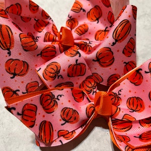 Pink Pumpkin Boutique Bow, Fall Accessory