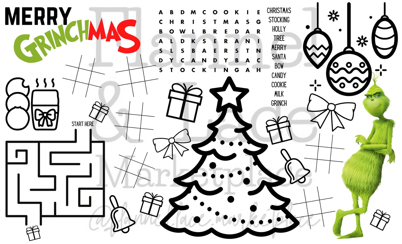 Merry Grinchmas Printable Grinch Themed Christmas Busy Pages | Etsy