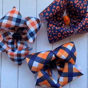 Auburn Tigers Boutique Bow- Burnt Orange and Navy Blue, Auburn University, War Eagle, SEC Hairbow, School Colors