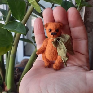 Miniature teddy bear handmade toy teddy bear OOAK mini teddy bear artist Teddy bear