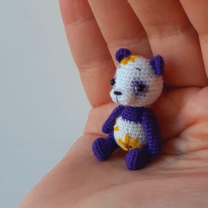 Crochet miniature panda handmade toy miniature animal Dollhouse