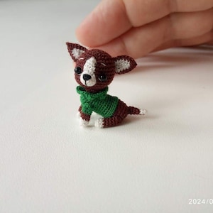 Crochet Chihuahua dog miniature dog toy for dolls
