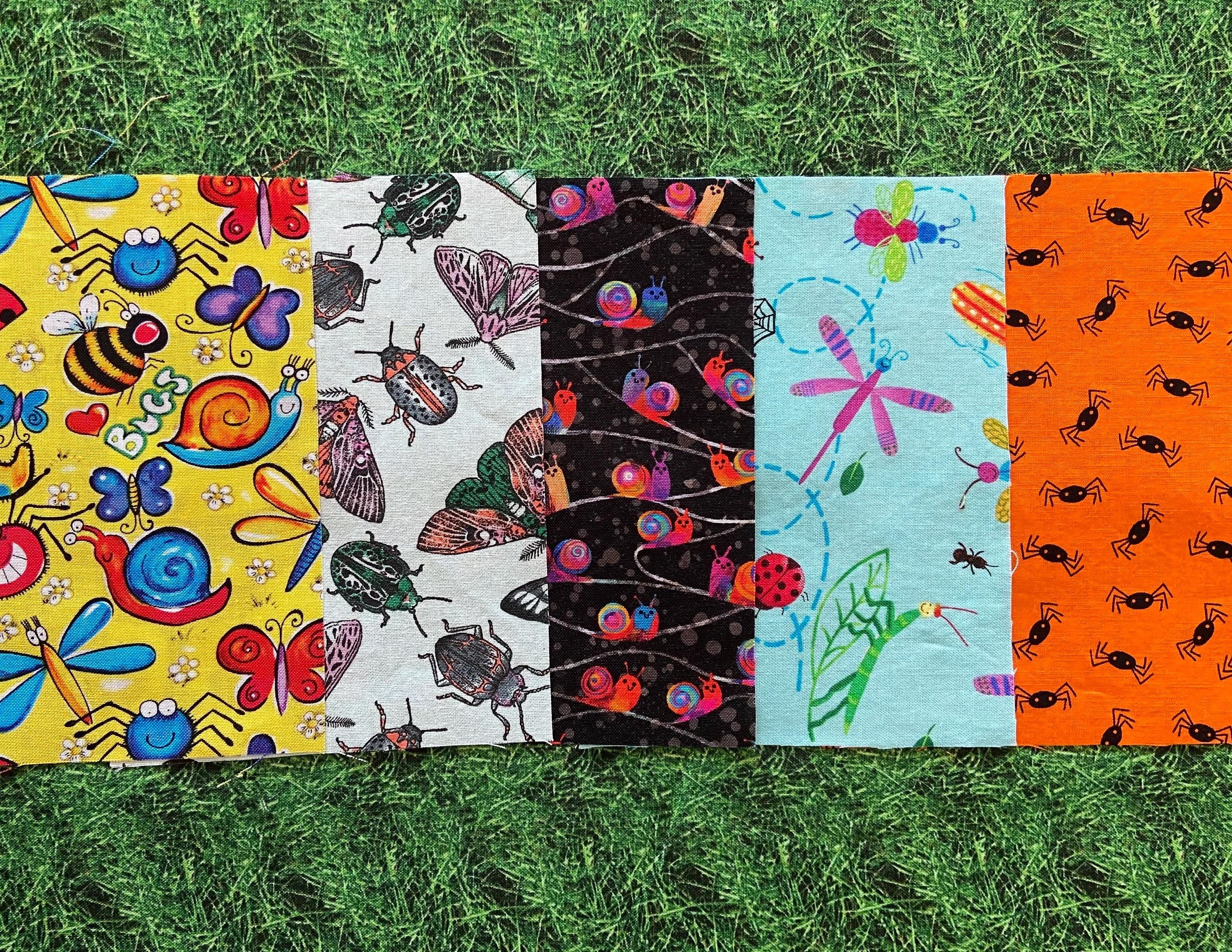 25 Precut Bug Jar Fabric Rectangles + FREE Bug Jar Block Pattern, 100% ...