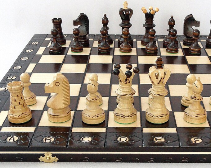 Large Chess Set 54 X 54 Cm Hand Made Model Ambassador Big Wooden Chess ...